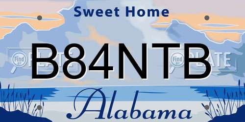 B84NTB Alabama License Plate
