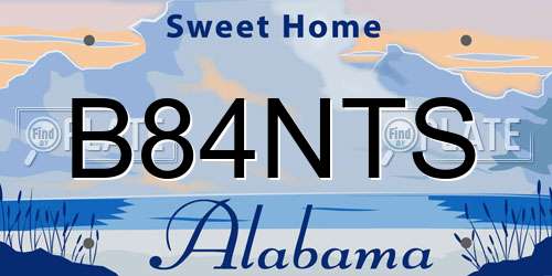 B84NTS Alabama License Plate