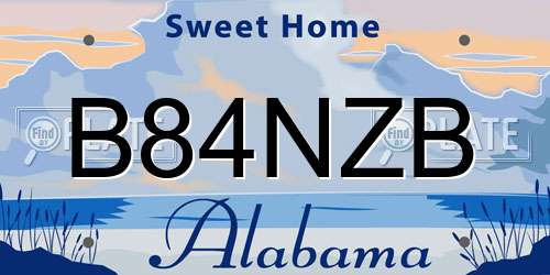 B84NZB Alabama License Plate
