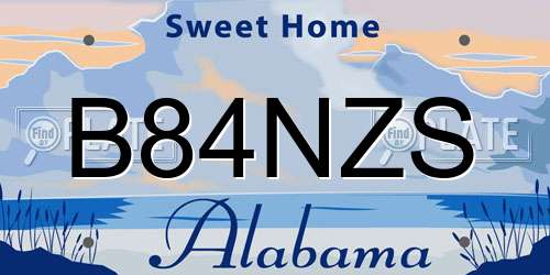 B84NZS Alabama License Plate
