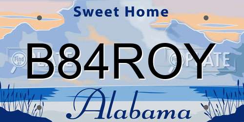 B84ROY Alabama License Plate