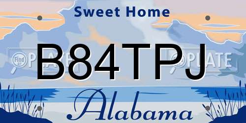 B84TPJ Alabama License Plate