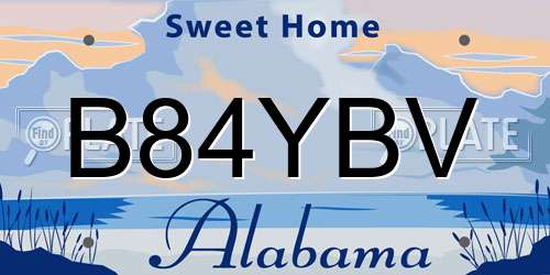 B84YBV Alabama License Plate