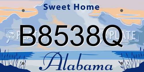 B8538Q Alabama License Plate