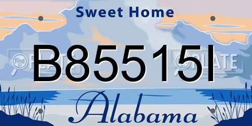 B85515I Alabama License Plate