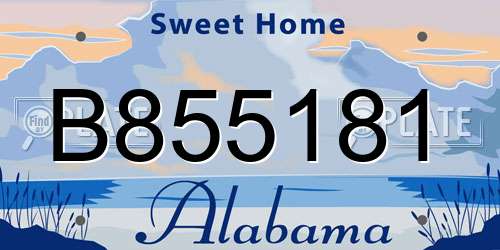 B855181 Alabama License Plate