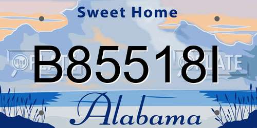 B85518I Alabama License Plate