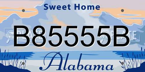 B85555B Alabama License Plate