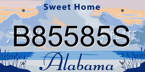 B85585S Alabama License Plate
