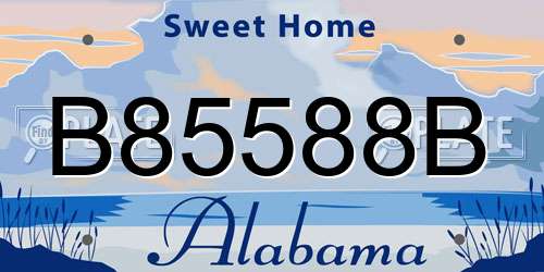 B85588B Alabama License Plate