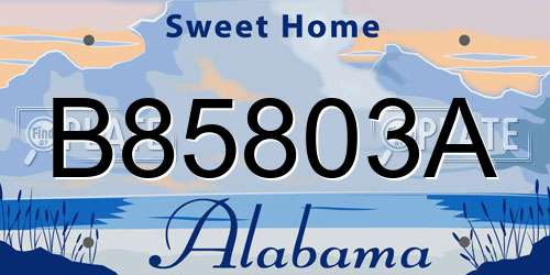 B85803A Alabama License Plate