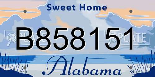 B858151 Alabama License Plate