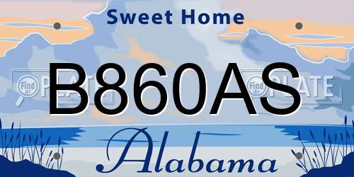B860AS Alabama License Plate