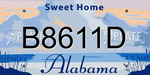 B8611D Alabama License Plate