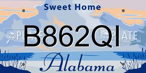 B862QI Alabama License Plate