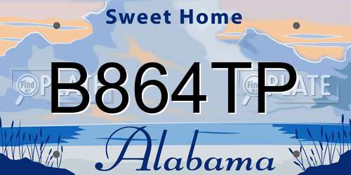 B864TP Alabama License Plate