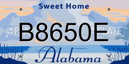B8650E Alabama License Plate