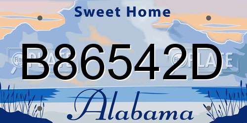 B86542D Alabama License Plate