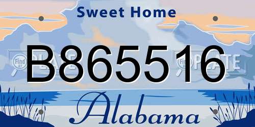 B865516 Alabama License Plate