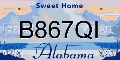 B867QI Alabama License Plate