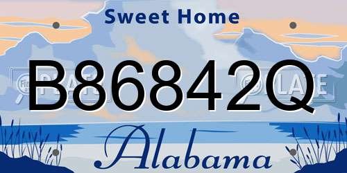 B86842Q Alabama License Plate