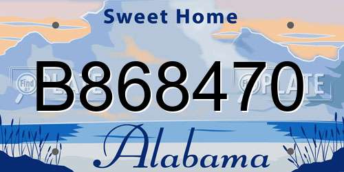B868470 Alabama License Plate