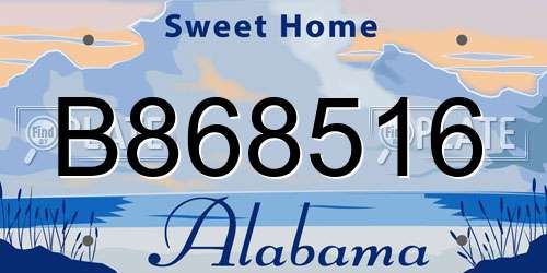 B868516 Alabama License Plate