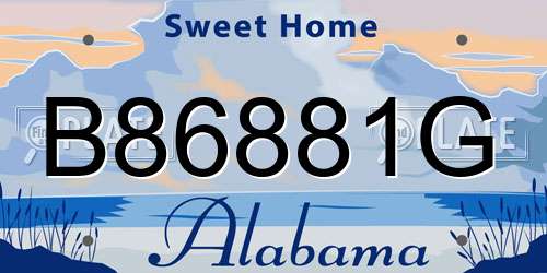 B86881G Alabama License Plate