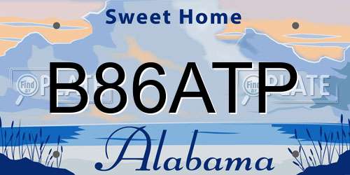 B86ATP Alabama License Plate