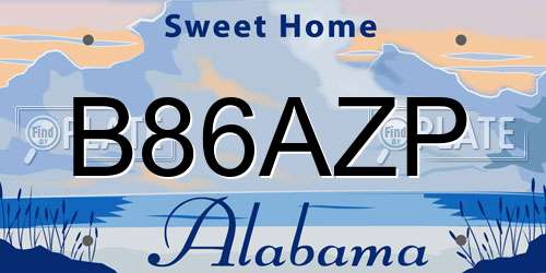 B86AZP Alabama License Plate