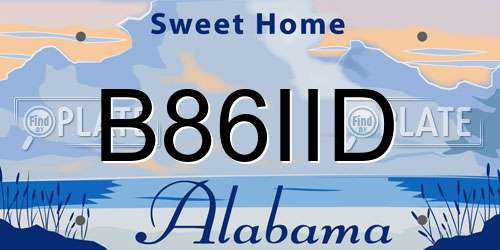 B86IID Alabama License Plate
