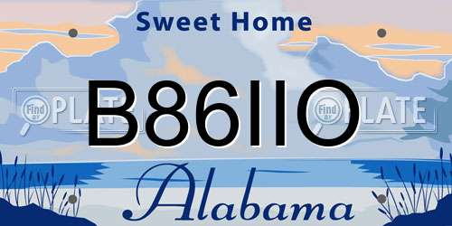 B86IIO Alabama License Plate