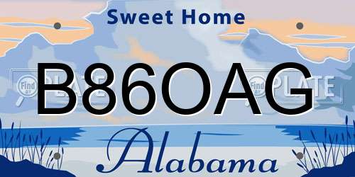 B86OAG Alabama License Plate