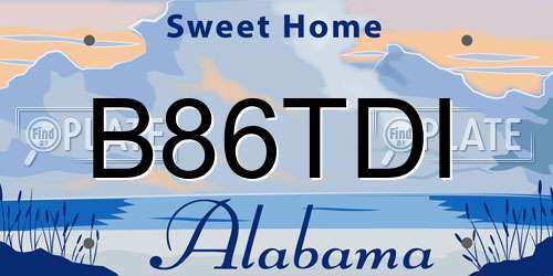 B86TDI Alabama License Plate