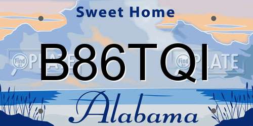 B86TQI Alabama License Plate