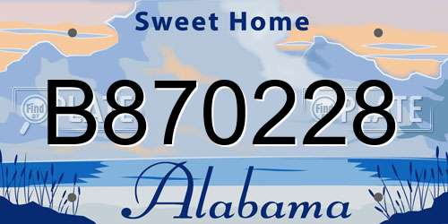 B870228 Alabama License Plate