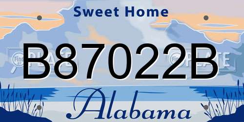 B87022B Alabama License Plate