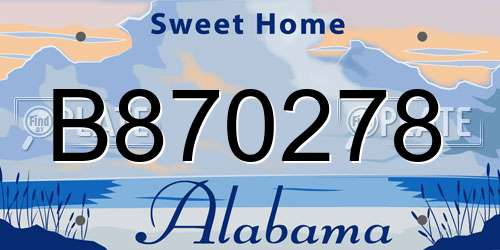 B870278 Alabama License Plate