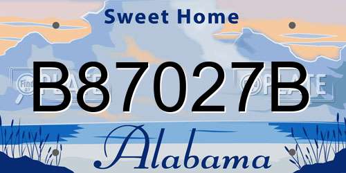 B87027B Alabama License Plate