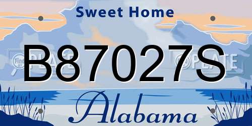 B87027S Alabama License Plate