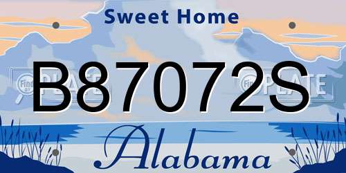 B87072S Alabama License Plate