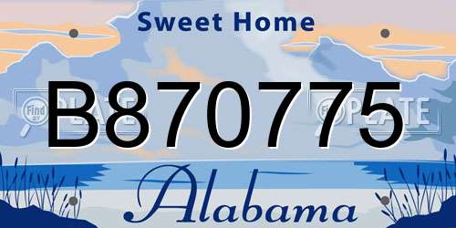 B870775 Alabama License Plate