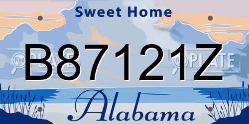 B87121Z Alabama License Plate
