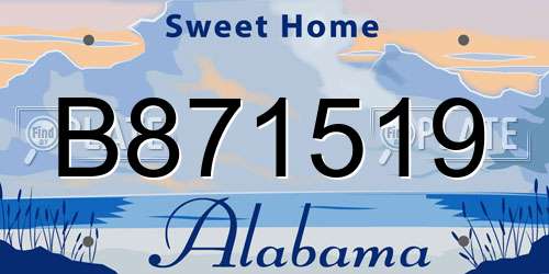 B871519 Alabama License Plate