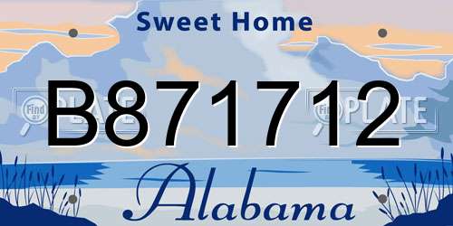 B871712 Alabama License Plate