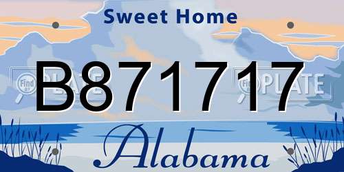 B871717 Alabama License Plate