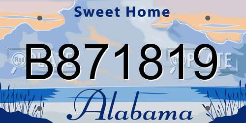 B871819 Alabama License Plate