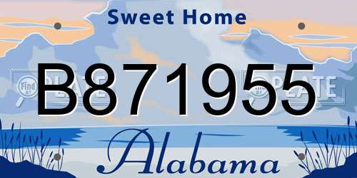 B871955 Alabama License Plate