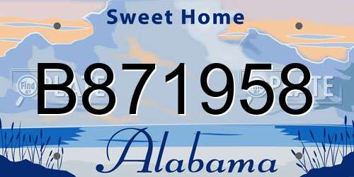 B871958 Alabama License Plate