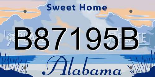 B87195B Alabama License Plate